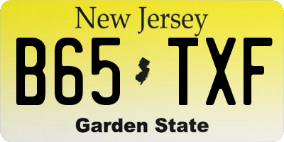 NJ license plate B65TXF