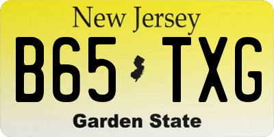 NJ license plate B65TXG