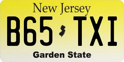 NJ license plate B65TXI