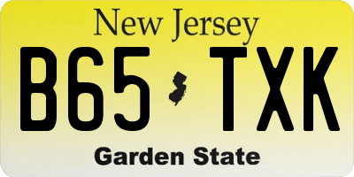 NJ license plate B65TXK