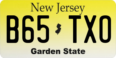 NJ license plate B65TXO