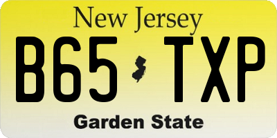 NJ license plate B65TXP
