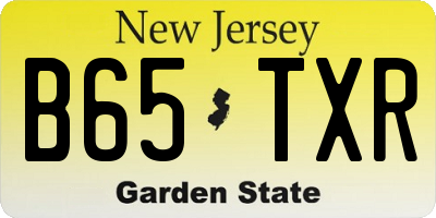NJ license plate B65TXR