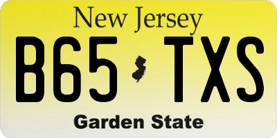 NJ license plate B65TXS