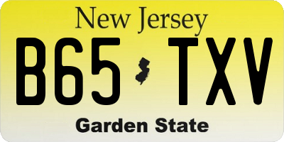 NJ license plate B65TXV