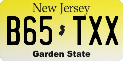 NJ license plate B65TXX