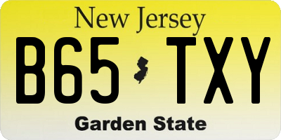NJ license plate B65TXY