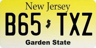 NJ license plate B65TXZ
