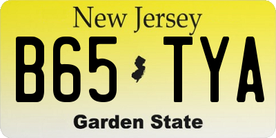 NJ license plate B65TYA