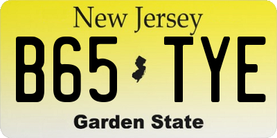 NJ license plate B65TYE