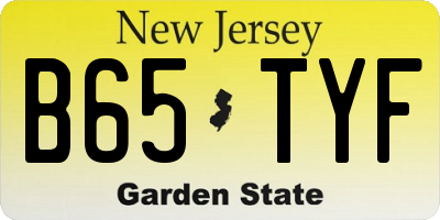 NJ license plate B65TYF