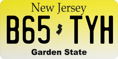 NJ license plate B65TYH