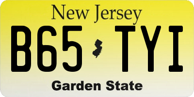 NJ license plate B65TYI
