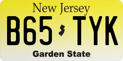 NJ license plate B65TYK