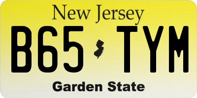 NJ license plate B65TYM