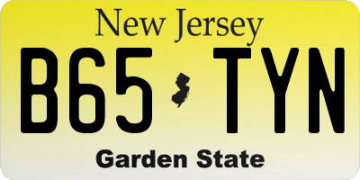 NJ license plate B65TYN