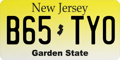 NJ license plate B65TYO