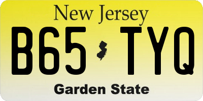 NJ license plate B65TYQ
