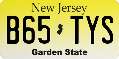 NJ license plate B65TYS