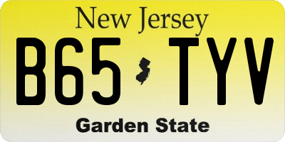 NJ license plate B65TYV