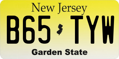 NJ license plate B65TYW