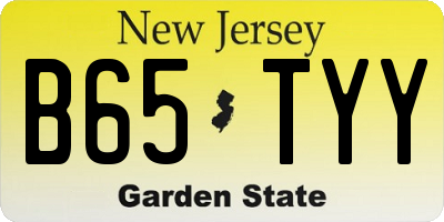 NJ license plate B65TYY
