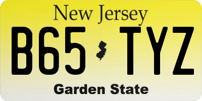 NJ license plate B65TYZ