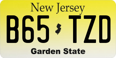 NJ license plate B65TZD