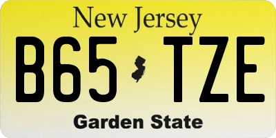 NJ license plate B65TZE