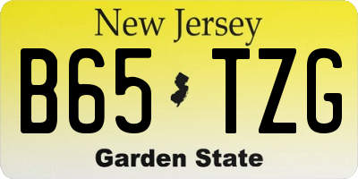 NJ license plate B65TZG