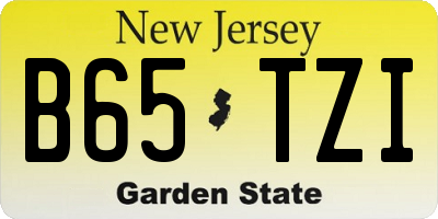 NJ license plate B65TZI