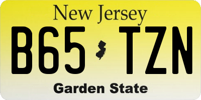 NJ license plate B65TZN