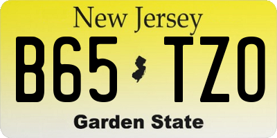 NJ license plate B65TZO