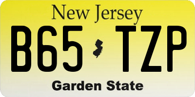 NJ license plate B65TZP