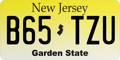NJ license plate B65TZU