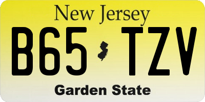 NJ license plate B65TZV