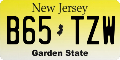 NJ license plate B65TZW