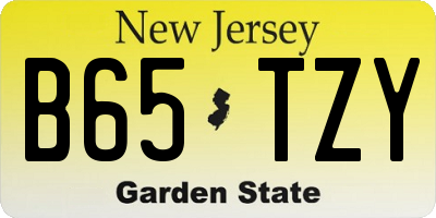 NJ license plate B65TZY