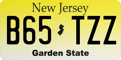 NJ license plate B65TZZ