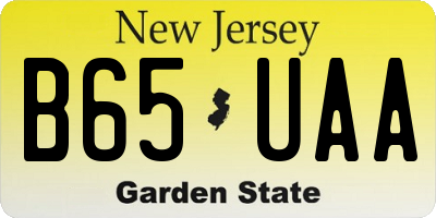 NJ license plate B65UAA