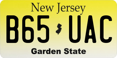 NJ license plate B65UAC