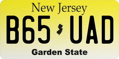 NJ license plate B65UAD