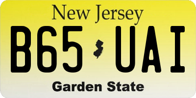 NJ license plate B65UAI