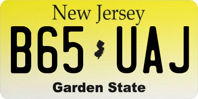 NJ license plate B65UAJ