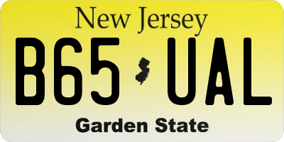 NJ license plate B65UAL