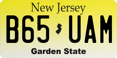 NJ license plate B65UAM