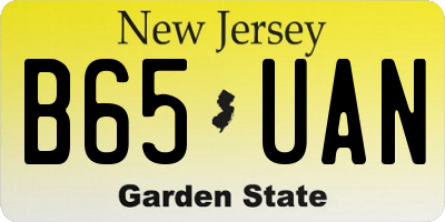 NJ license plate B65UAN