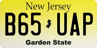 NJ license plate B65UAP