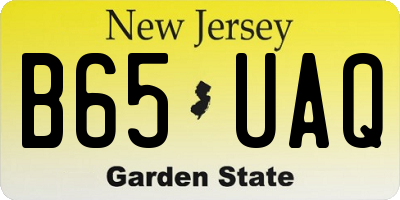 NJ license plate B65UAQ