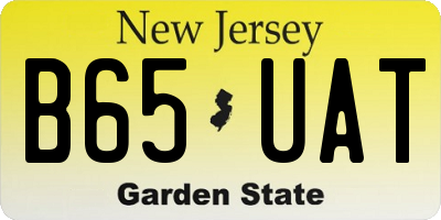 NJ license plate B65UAT